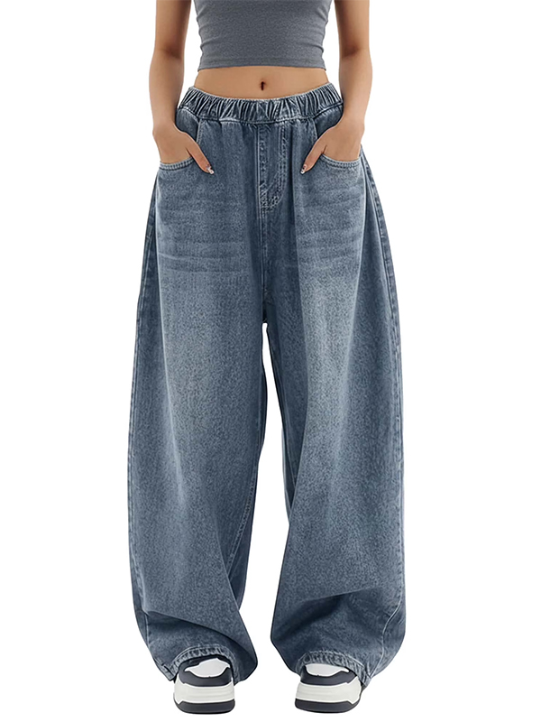 EMMIOL Women's High Rise Baggy Barrel Jeans Y2K Vintage
