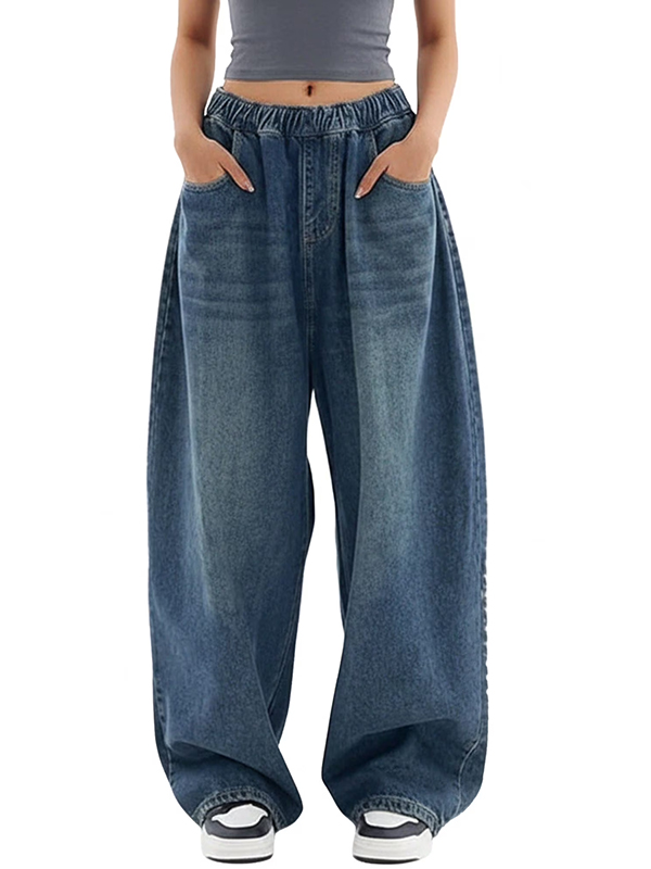EMMIOL Women's High Rise Baggy Barrel Jeans Y2K Vintage