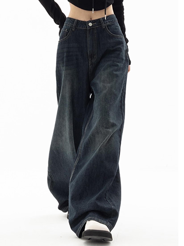 EMMIOL Jeans larghi da donna, jeans a vita alta, modello barrel
