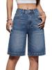 EMMIOL Pantalones vaqueros anchos de mujer, tipo jorts, de talle medio-bajo.