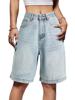 EMMIOL Pantalones vaqueros anchos de mujer, tipo jorts, de talle medio-bajo.