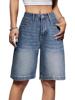 EMMIOL Pantalones vaqueros anchos de mujer, tipo jorts, de talle medio-bajo.