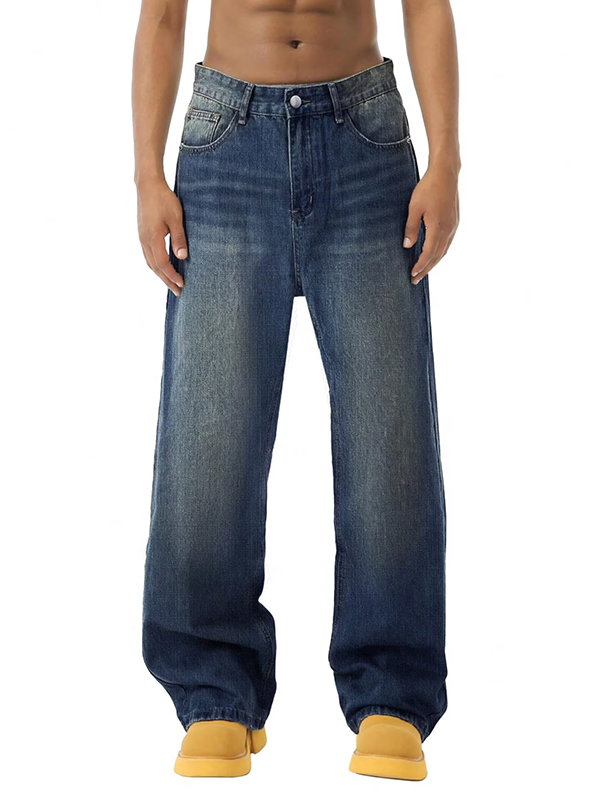 EMMIOL Men's Wide Leg Jeans Y2K Vintage Baggy Jeans