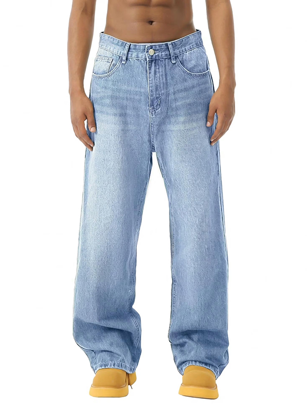 EMMIOL Men's Wide Leg Jeans Y2K Vintage Baggy Jeans