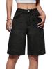 EMMIOL Pantalones cortos vaqueros de mujer de talle medio-bajo