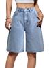 EMMIOL Pantalones cortos vaqueros de mujer de talle medio-bajo