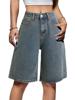 EMMIOL Pantalones cortos vaqueros de mujer de talle medio-bajo