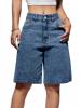 EMMIOL Pantalones cortos vaqueros de mujer de talle medio-bajo