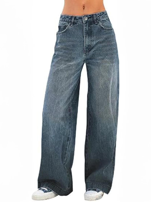 EMMIOL Women's Vintage Y2K Wide Leg Jeans