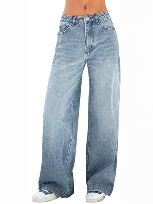 EMMIOL Women's Vintage Y2K Wide Leg Jeans