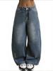 EMMIOL Women's Baggy Barrel Jeans Y2K Vintage Wide Leg Jeans