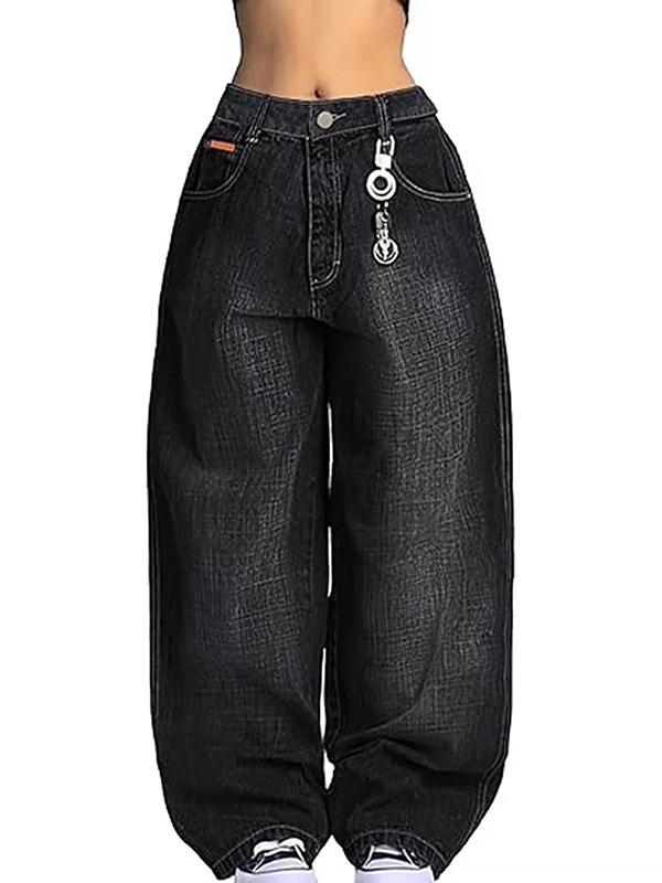 EMMIOL Women's Baggy Barrel Jeans Y2K Vintage Wide Leg Jeans