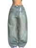 EMMIOL Women's Baggy Barrel Jeans Y2K Vintage Wide Leg Jeans