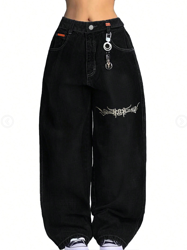 EMMIOL Women's Baggy Barrel Jeans Y2K Vintage Wide Leg Jeans