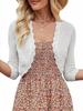 EMMIOL Bolero-Strickjacke für Damen, 3/4-Ärmel