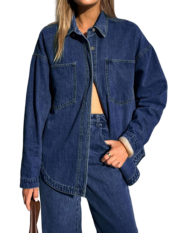 EMMIOL Camicie di jeans oversize da donna