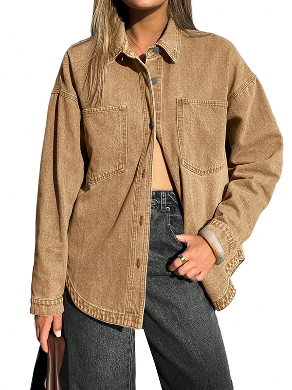 EMMIOL Camicie di jeans oversize da donna