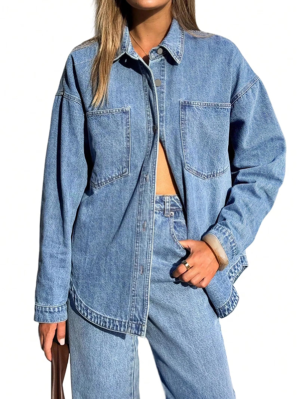 EMMIOL Camicie di jeans oversize da donna