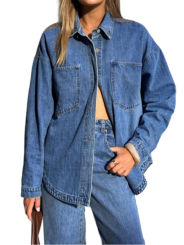 EMMIOL Camicie di jeans oversize da donna