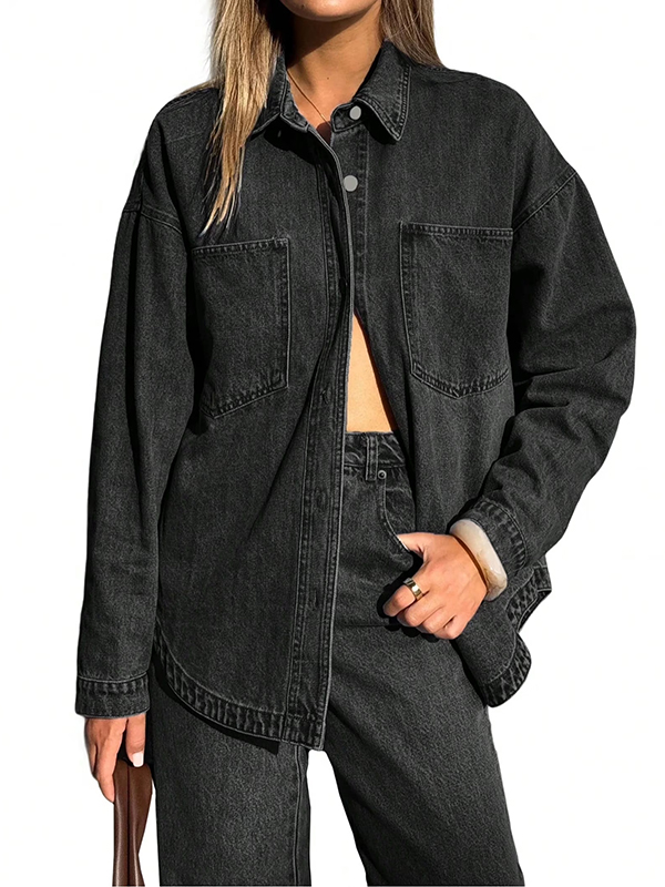 EMMIOL Camicie di jeans oversize da donna