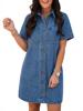 EMMIOL Abito corto in denim con bottoni per donna