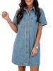 EMMIOL Abito corto in denim con bottoni per donna