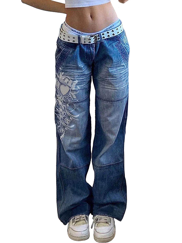 EMMIOL Jeans larghi da donna stile hip hop anni '90 Y2K
