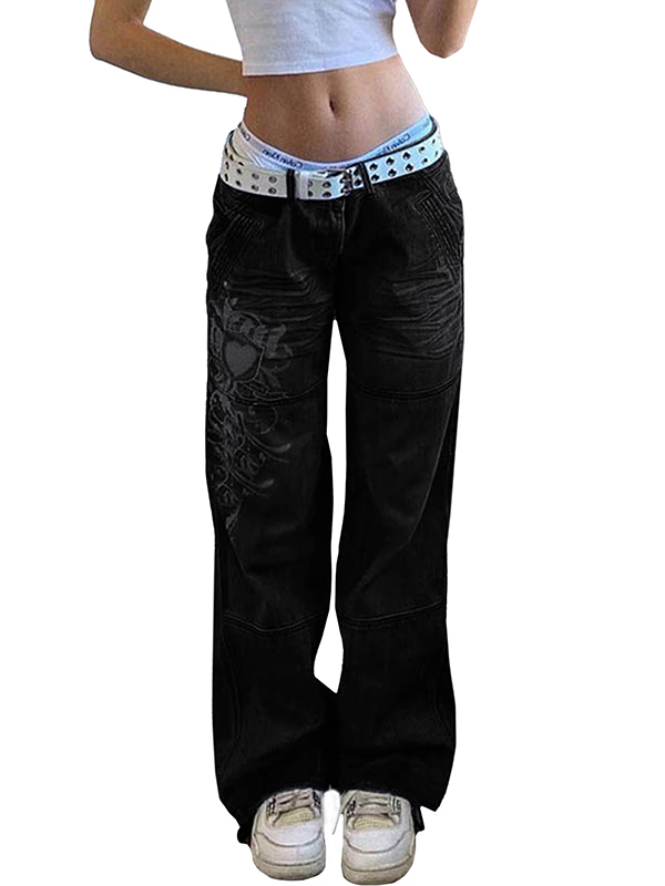 EMMIOL Jeans larghi da donna stile hip hop anni '90 Y2K