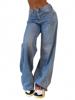 EMMIOL Weite Jeans für Damen, Baggy Jeans mit mittelhohem Bund
