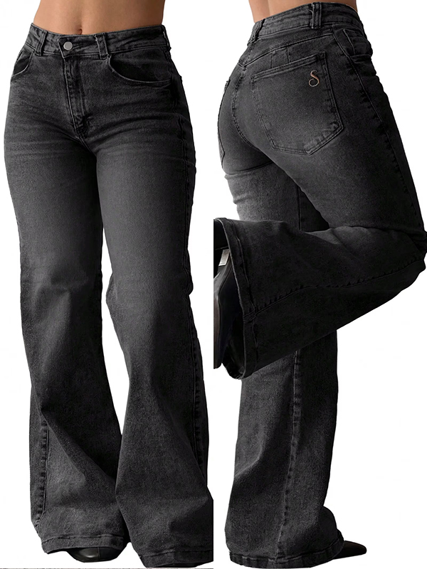 EMMIOL Jeans a gamba larga da donna, jeans larghi a vita media