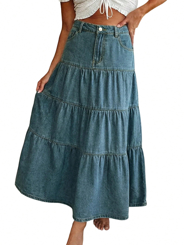 EMMIOL Gonna lunga in denim da donna