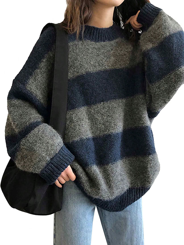 EMMIOL Maglioni a righe oversize da donna