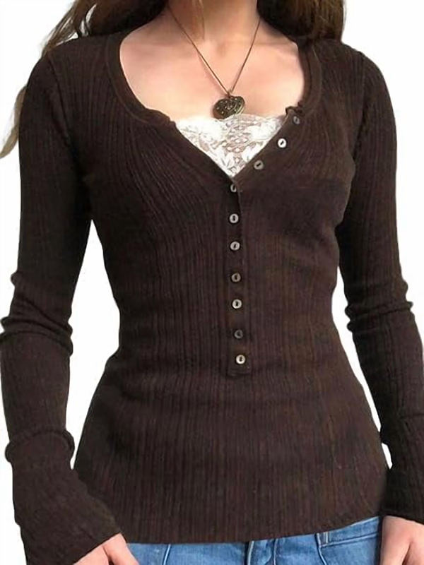 EMMIOL Camisas Henley de manga larga