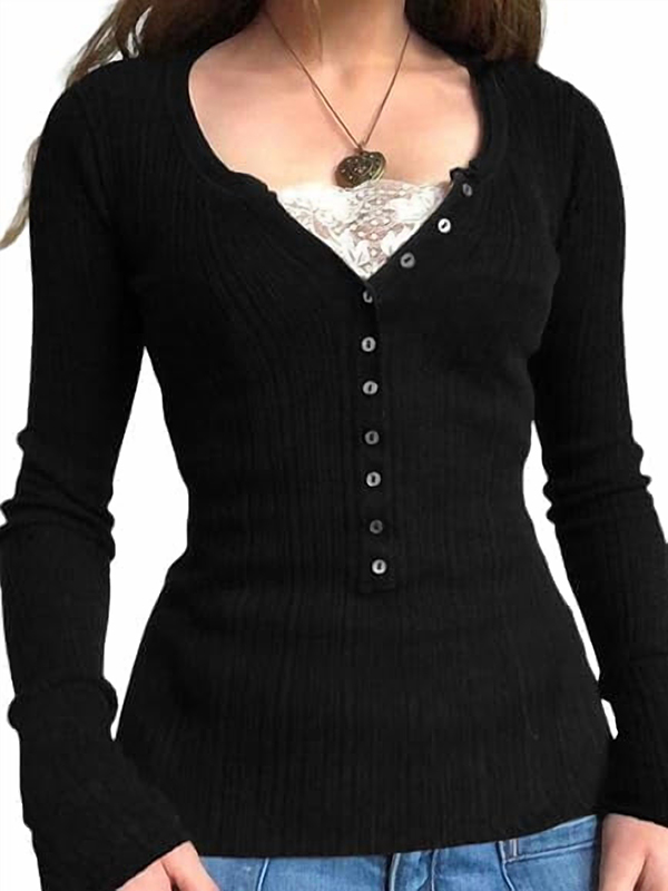 EMMIOL Camisas Henley de manga larga