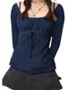 EMMIOL Y2K Mesh Top Damen Langarmshirts