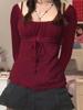 EMMIOL Y2K Mesh Top Damen Langarmshirts