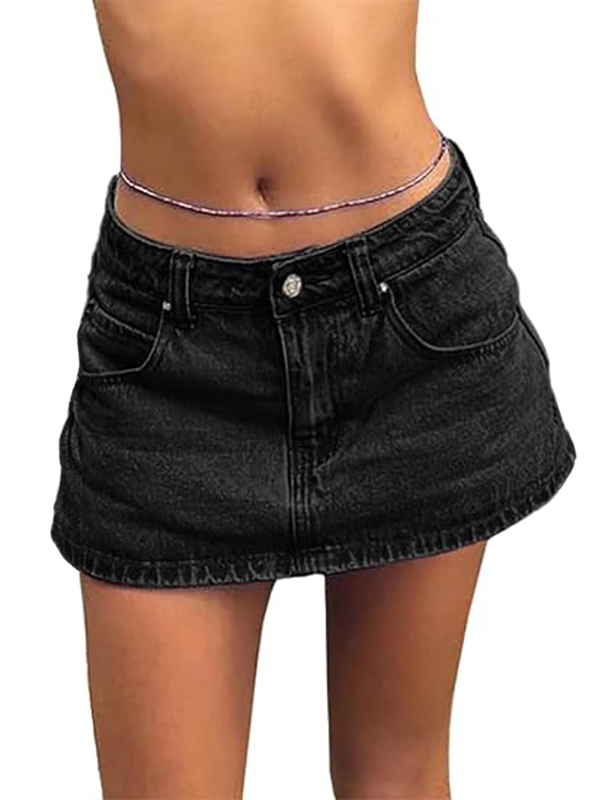 EMMIOL Faldas vaqueras para mujer, sexys, de talle medio.