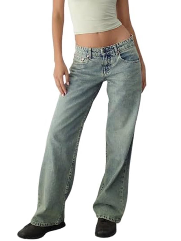 EMMIOL Jeans larghi a vita medio-bassa