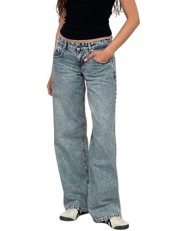 EMMIOL Jeans larghi a vita medio-bassa