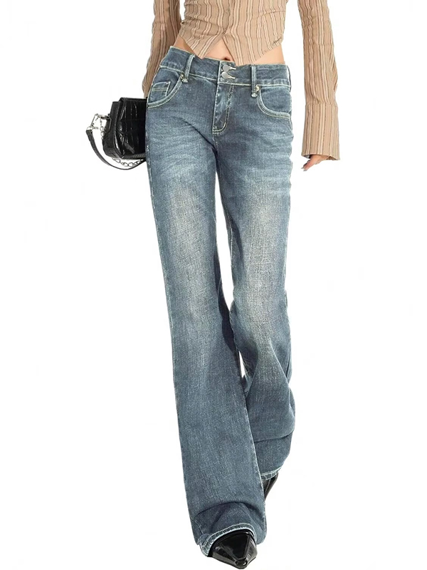 EMMIOL Jeans a zampa da donna a vita medio-bassa