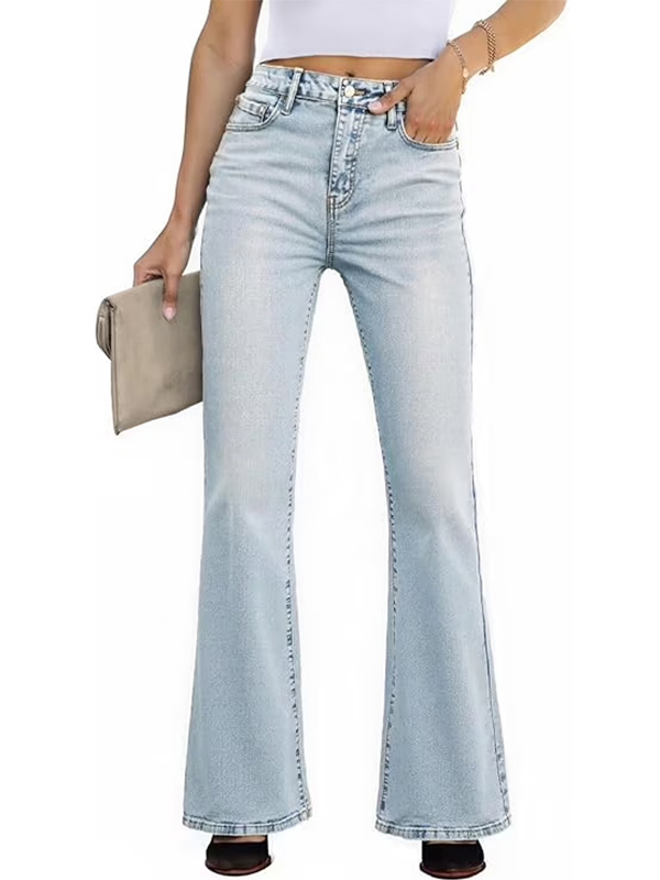EMMIOL Pantalones vaqueros acampanados para mujer a la moda