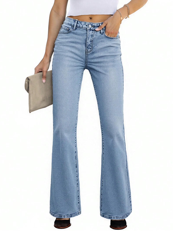 EMMIOL Pantalones vaqueros acampanados para mujer, a la moda.