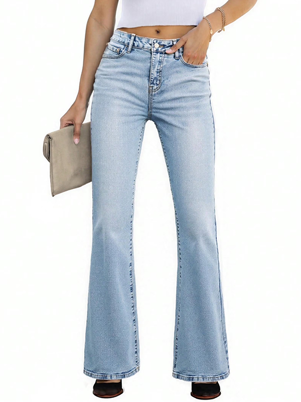 EMMIOL Pantalones vaqueros acampanados para mujer, a la moda.