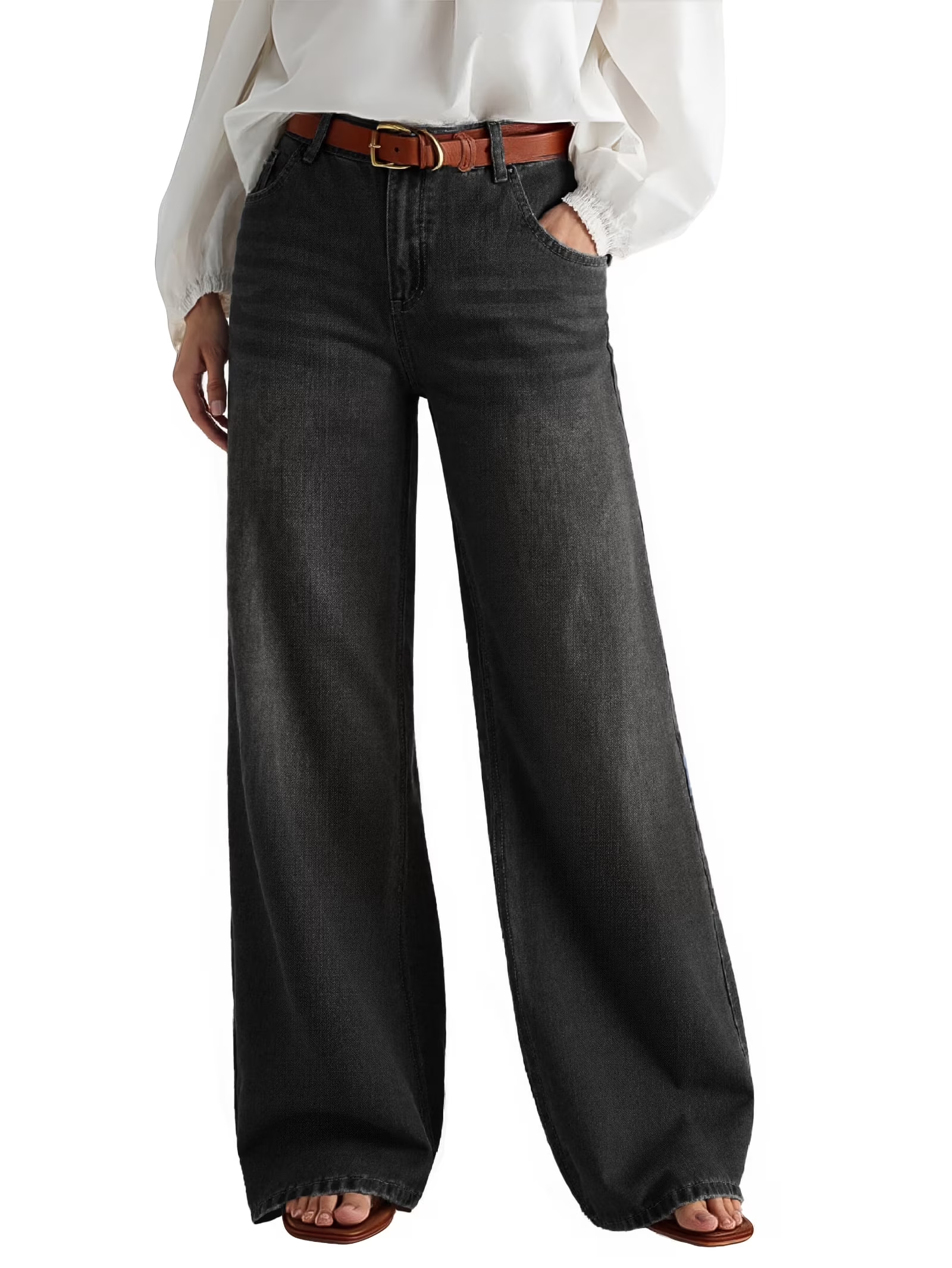 EMMIOL Mid High Rise Wide Leg Baggy Jeans