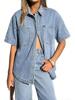 EMMIOL Oversized Distressed Denim Shirt
