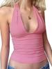 EMMIOL V Backless Crop Tank Top