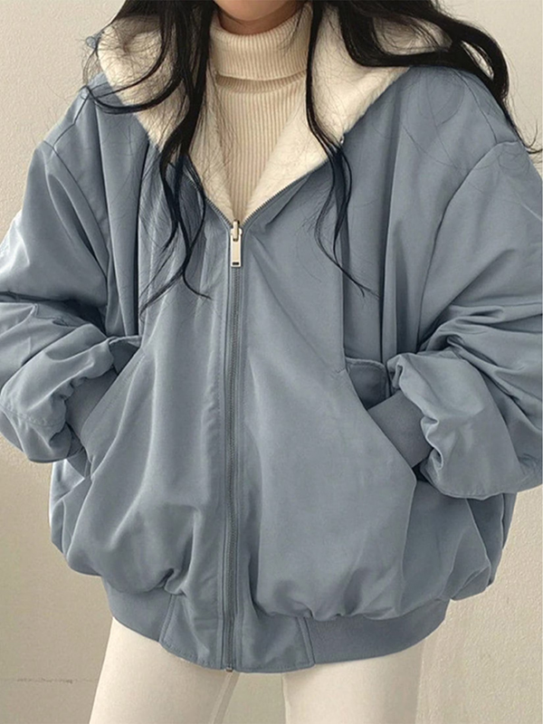 EMMIOL Chaqueta con capucha de forro polar extragrande