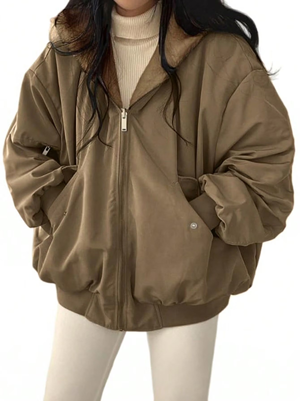 EMMIOL Oversize Fleece Hooded Jacket