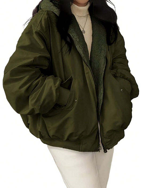 EMMIOL Chaqueta con capucha de forro polar extragrande
