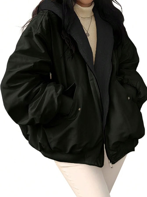 EMMIOL Chaqueta con capucha de forro polar extragrande